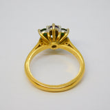 18ct Gold, Emerald, Amethyst & Diamond Suffragette Cluster Ring Vintage London