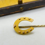 Edwardian 15ct Yellow Gold Good Luck Horseshoe Stick Pin 1909 Chester Antique