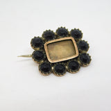 George IV 9ct Gold, Whitby Jet & Hair Set Mourning Brooch Antique 1830