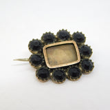 George IV 9ct Gold, Whitby Jet & Hair Set Mourning Brooch Antique 1830