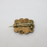 George IV 9ct Gold, Whitby Jet & Hair Set Mourning Brooch Antique 1830