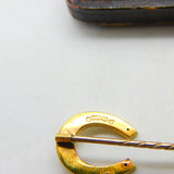 Edwardian 15ct Yellow Gold Good Luck Horseshoe Stick Pin 1909 Chester Antique
