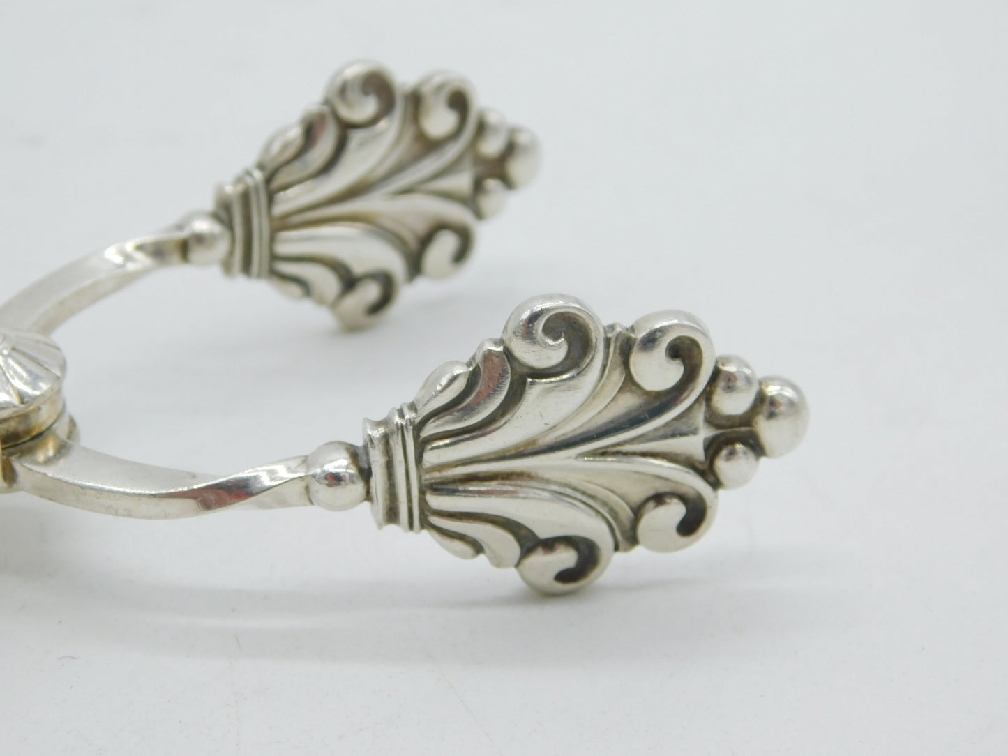 Georg Jensen Danish Sterling Silver Acanthus Pattern Ice Tongs Antique c1925