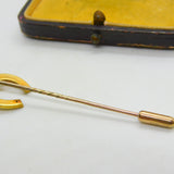 Edwardian 15ct Yellow Gold Good Luck Horseshoe Stick Pin 1909 Chester Antique