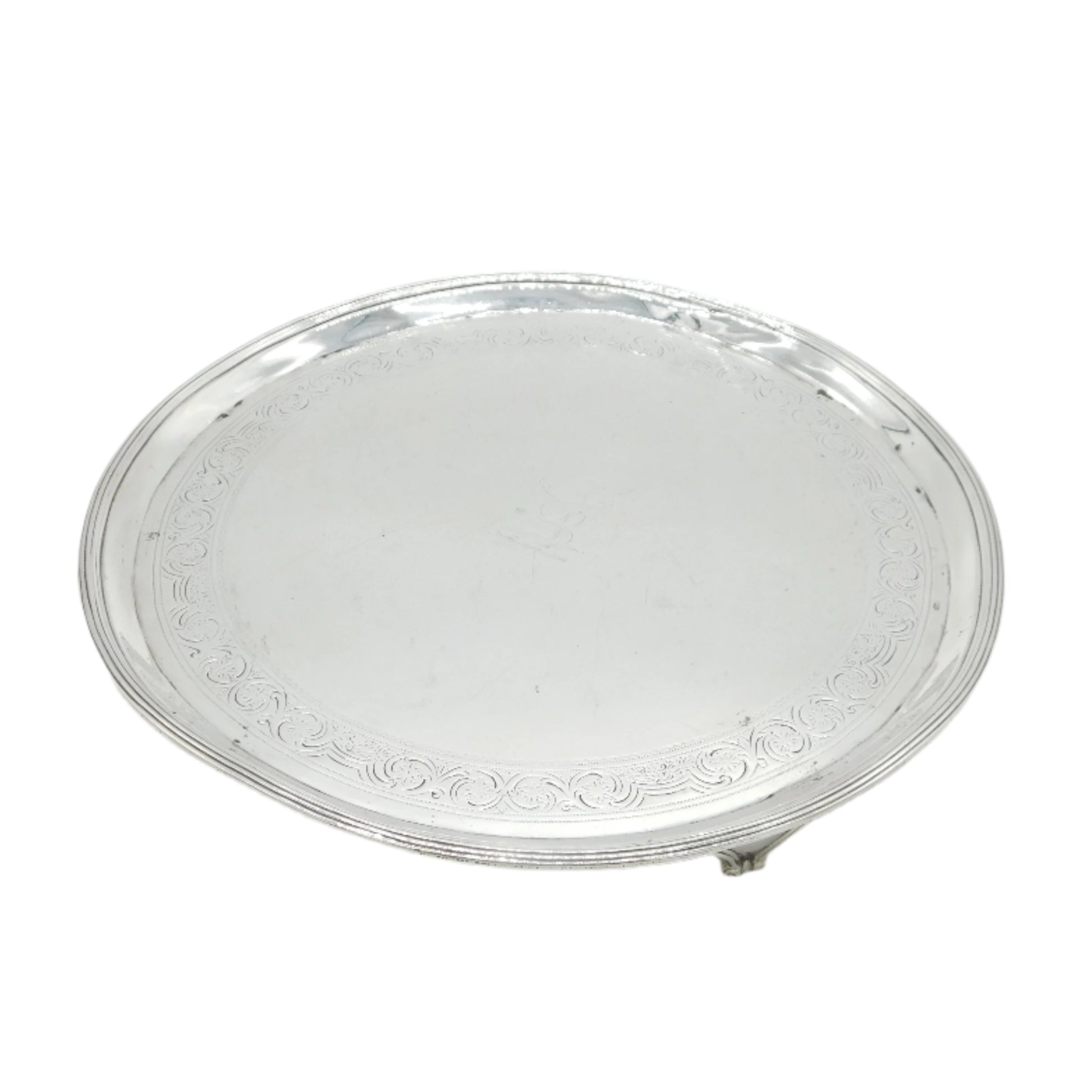 Georgian Silver Salver Antique Dish