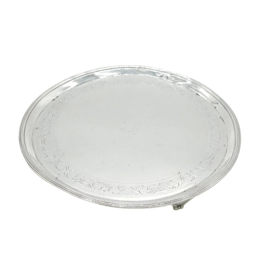 Georgian Silver Salver Antique Dish