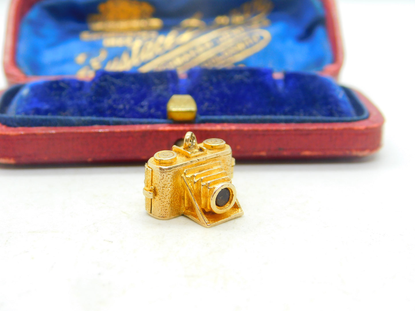 9ct Yellow Gold Opening Film Camera Charm Pendant Vintage 1961 Birmingham