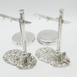 Victorian Pair of Silver Plated 'Little Bo-Peep- Nursery Rhyme Dinner Gongs 1890