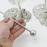 Victorian Pair of Silver Plated 'Little Bo-Peep- Nursery Rhyme Dinner Gongs 1890