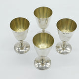 Set of Four Sterling Silver Liqueur or Wine Goblets Vintage 1970 Birmingham