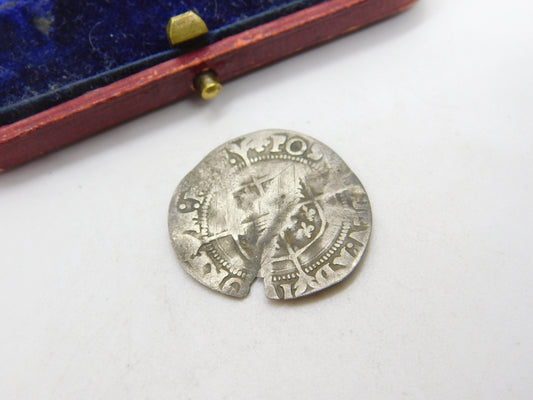 Early Milled Queen Elizabeth I Shilling Coin 1558-1603 Worn Condition Antique