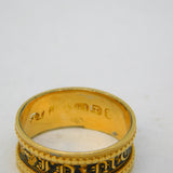 George III 18ct Yellow Gold Black Enamel Mourning Ring Antique 1790 London