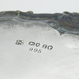 Victorian Sterling Silver Floral Pattern Presentation Salver Antique 1860 London