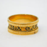 George III 18ct Yellow Gold Black Enamel Mourning Ring Antique 1790 London