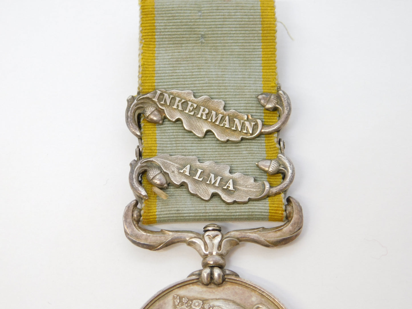 Victorian British Crimean War Service Medal Inkermann, Alma Clasp Antique 1854