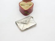 Edwardian Sterling Silver Floral Pattern Stamp Case Fob Envelope 1907 Birmingham