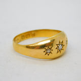 Art Deco 18ct Yellow Gold & Diamond Set Gypsy Ring Antique 1915 Chester