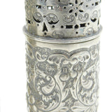 Victorian Pair of Sterling Silver Floral Pattern Sugar Casters Antique 1887 Birmingham