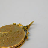 Victorian 9ct Gold Back & Front Aesthetic Swallow Locket Pendant Antique c1880
