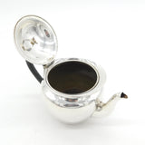 Victorian Sterling Silver Ebony Handled Bachelors Teapot Antique 1891 Birmingham