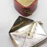 Edwardian Sterling Silver Floral Pattern Stamp Case Fob Envelope 1907 Birmingham