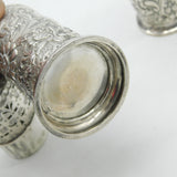 Victorian Pair of Sterling Silver Floral Pattern Sugar Casters Antique 1887 Birmingham