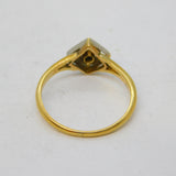 Victorian 18ct Yellow Gold & Collet Set Diamond Dress Ring Antique c1890s