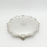 Victorian Large Sterling Silver Armorial Crested Salver Antique 1876 London
