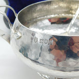 Arts & Crafts Sterling Silver Planished Sugar Bowl Set Boxed Antique 1909 London