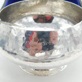 Arts & Crafts Sterling Silver Planished Sugar Bowl Set Boxed Antique 1909 London