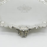 Victorian Large Sterling Silver Armorial Crested Salver Antique 1876 London