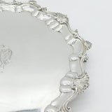 Victorian Large Sterling Silver Armorial Crested Salver Antique 1876 London