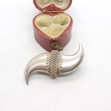 Victorian Sterling Silver Double Claw Form Brooch Antique c1860