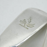 William IV Pair of Sterling Silver Scottish Thistle Crest Sauce Ladles Antique 1836 London