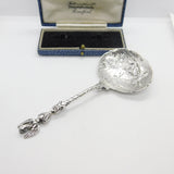 Victorian Sterling Silver Dolphin & Angel Tea Caddy Spoon 1901 London Import