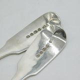 William IV Pair of Sterling Silver Scottish Thistle Crest Sauce Ladles Antique 1836 London