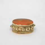 Georgian 9ct Yellow Gold Dove on a Heart Agate Intaglio Spinner Fob Antique