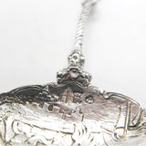 Victorian Sterling Silver Dolphin & Angel Tea Caddy Spoon 1901 London Import