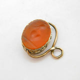 Georgian 9ct Yellow Gold Dove on a Heart Agate Intaglio Spinner Fob Antique