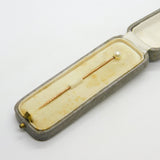 Boxed 9ct Gold & Natural Pearl Set Stick Pin by CINTRA Antique c1940 Deco