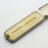 Boxed 9ct Gold & Natural Pearl Set Stick Pin by CINTRA Antique c1940 Deco