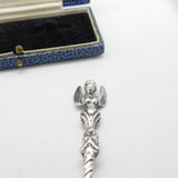 Victorian Sterling Silver Dolphin & Angel Tea Caddy Spoon 1901 London Import
