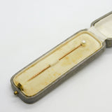 Boxed 9ct Gold & Natural Pearl Set Stick Pin by CINTRA Antique c1940 Deco