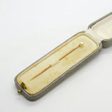 Boxed 9ct Gold & Natural Pearl Set Stick Pin by CINTRA Antique c1940 Deco