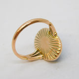 George III 9ct Gold, White Enamel & Blue Cabochon Mourning Ring Antique