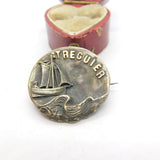 Victorian Rose Gold on Sterling Silver Treguier Souvenir Brooch Antique c1900