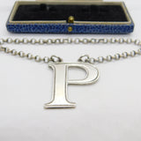 Early Victorian Sterling Silver Port 'P' Decanter Label Antique 1848 London