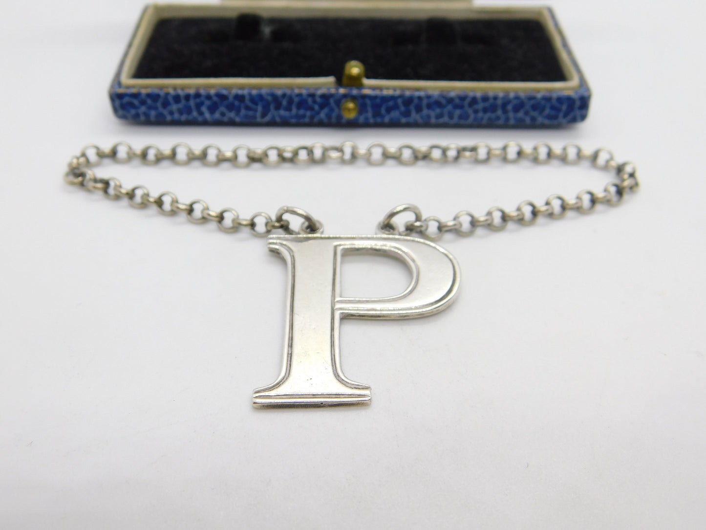 Early Victorian Sterling Silver Port 'P' Decanter Label Antique 1848 London