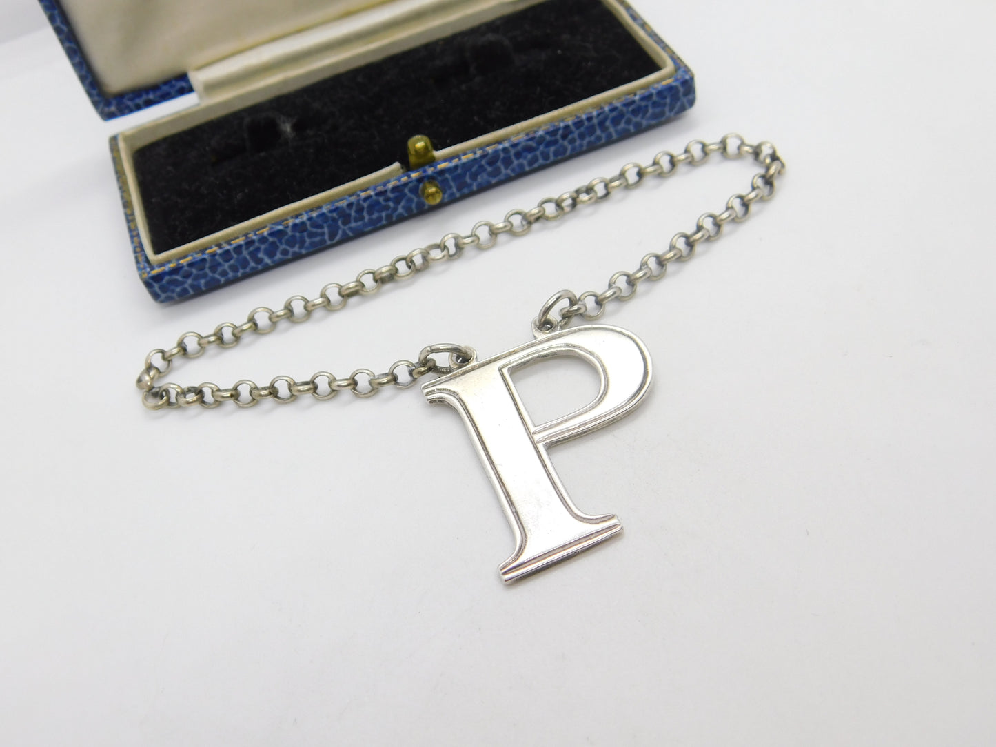 Early Victorian Sterling Silver Port 'P' Decanter Label Antique 1848 London