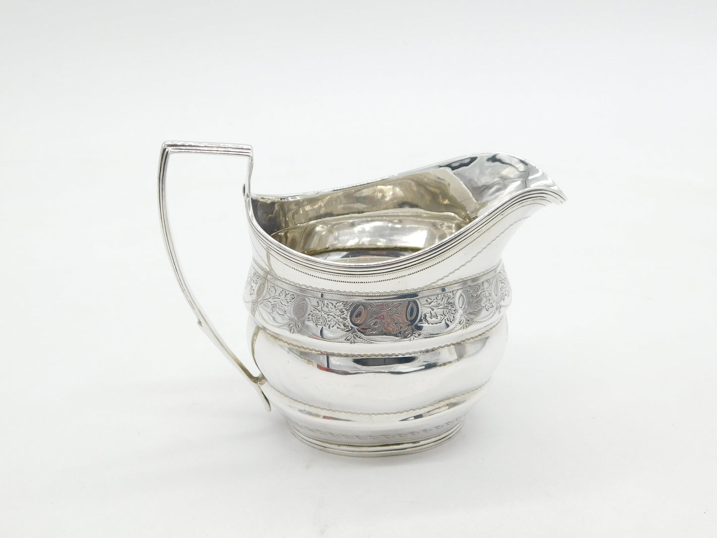 George III Sterling Silver Floral Pattern Cream Jug Antique 1804 London